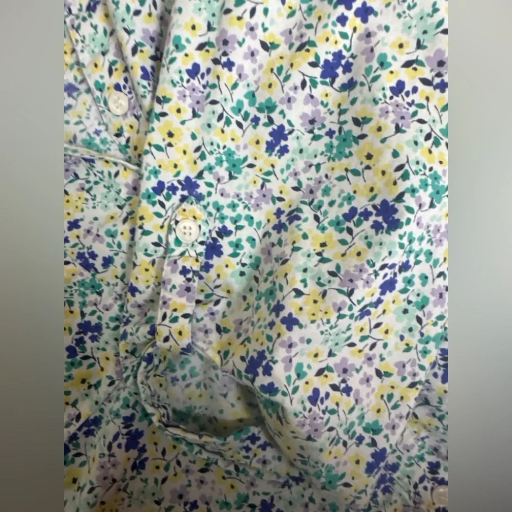 Croft & Barrow Floral Button-Up Blouse | Roll-Tab Sleeves | 1X - Picture 7 of 12